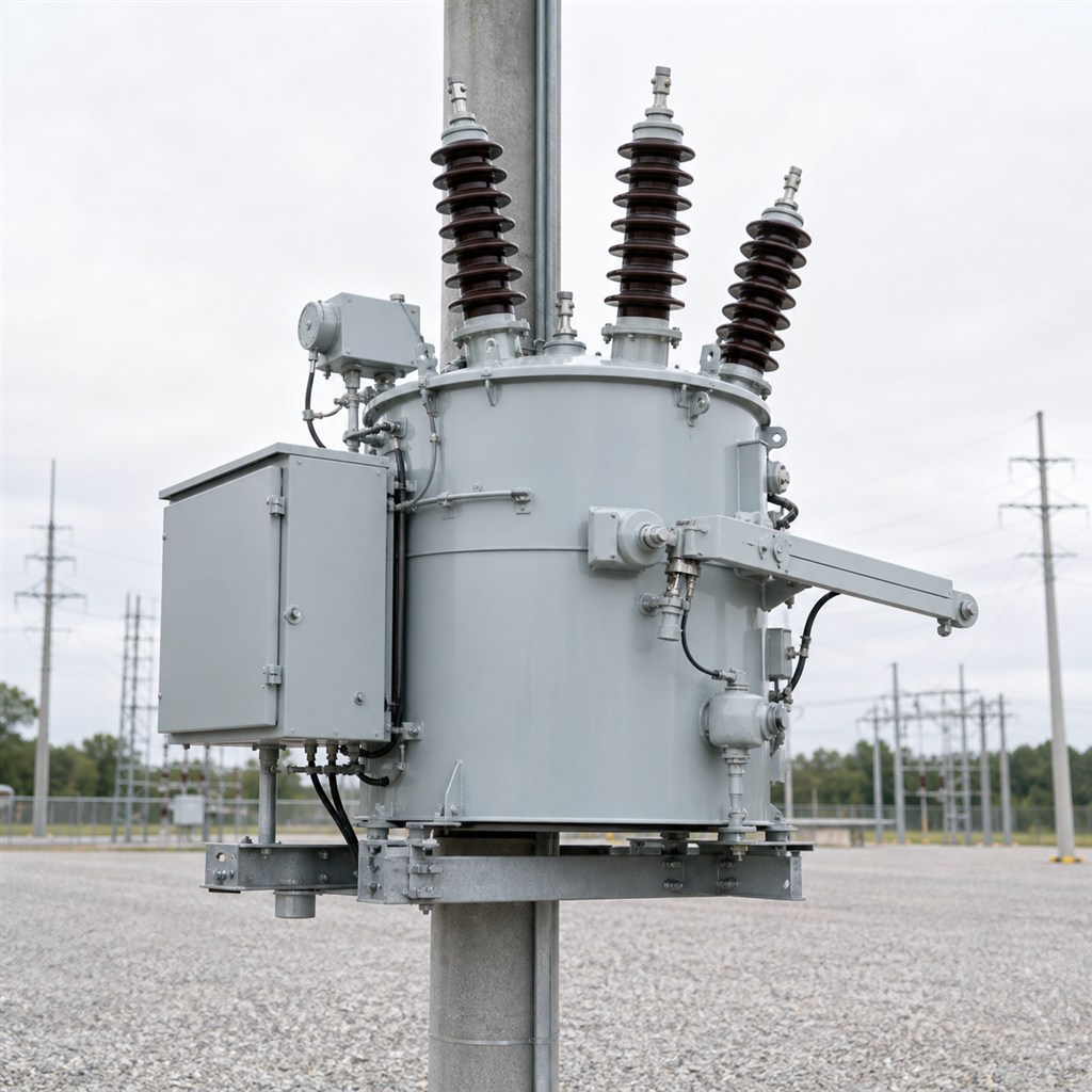 Pole-mounted step voltage regulator